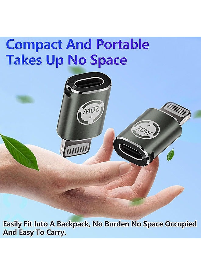 Gecomo USB C to Lightning Adapter 20W PD Fast Charging Data Transfer, [2 Pack] USB C Female to Lightning Male Adapter Supports for iPhone 14/13/12/11/XS/XR, iPad/iPod/AirPods, Not for OTG - Image 4